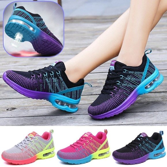 Women's Air Cushion Running Shoes Non-slip Breathable Casual Tennis Gym Sneakers - Picture 2 of 11